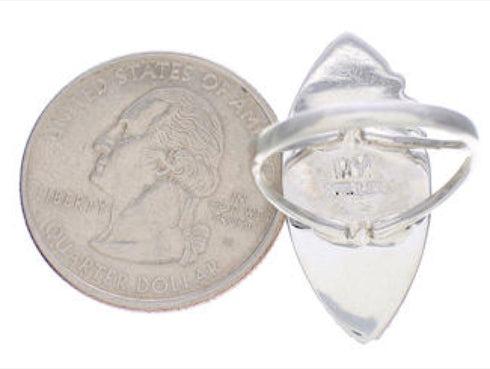 Genuine Sterling Silver Multicolor Inlay Ring Size 8-1/4 UX33777